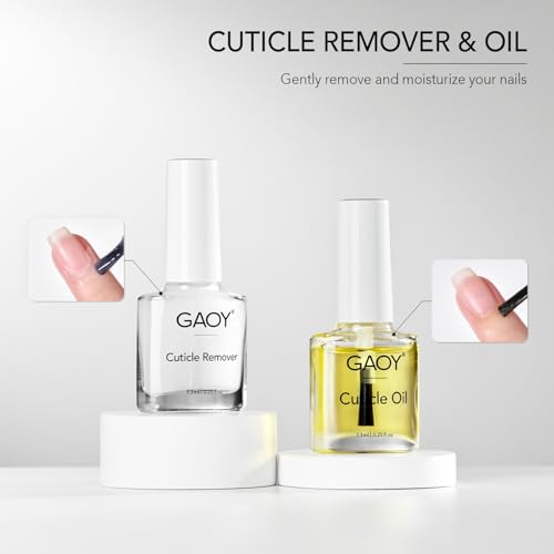 GAOY Cuticle Remover Kit - All-in-One Manicure Set with Nipper, Oil & Files