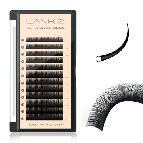 Classic Volume Lash Extension, 0.05 D Curl 8-15mm Mixed Eyelash Extension Lash Trays, Super Matt Black Individual Lash Extensions for Professional Salon Use