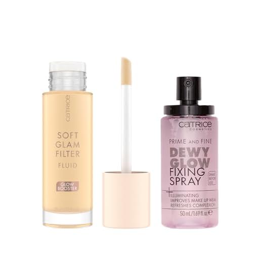 Catrice | Prime & Fine Illuminating Dewy Glow Spray & Soft Glam Filter Fluid 015 Bundle | Full Coverage Makeup | Vegan & Cruelty Free
