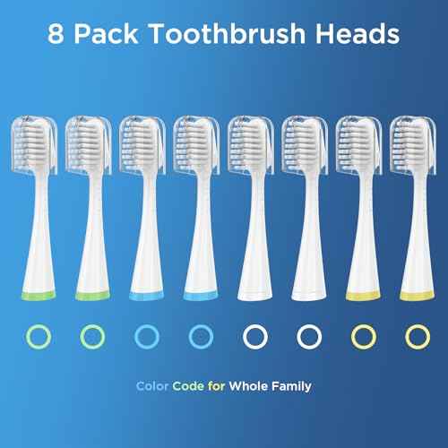 Sensitive Gum Care Replacement Brush Heads for Waterpik Complete Care 5.0/9.0 (CC-01/WP-861), STRB-3WW, Ultra Soft Bristles with Cover, Sonic Electric Tooth Brush Refill Heads (8-Pack, White)