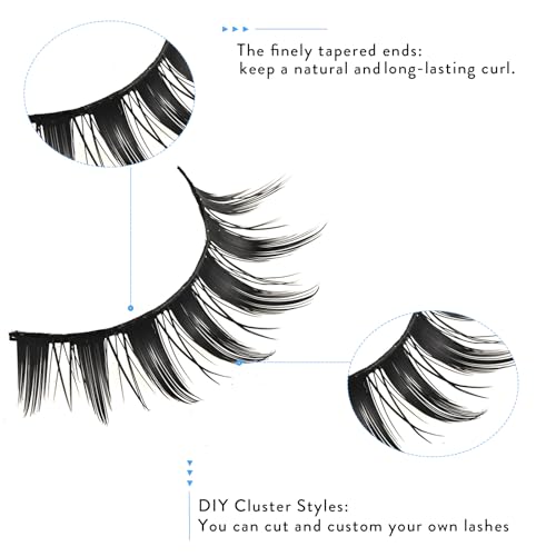Manga Cat Eye Lashes 8 Pairs - Natural Wispy Mink Eyelashes