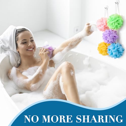 20 Pack Mini Loofah Sponge Travel Size Bath Puff, 5 Colors