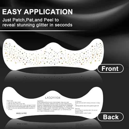 8 Pcs Gold Face Makeup Patches, Gold Glitter Freckles Face Tattoo, Glitter Freckles, Sparkle Makeup Patches, Waterproof Face Glitter Temporary Tattoos for Women