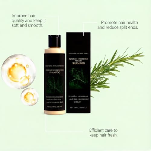 Organic Rosemary Hair Growth Shampoo with Keratin for Thinning Hair