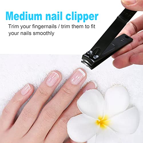 Nail Clippers Set - 4 Piece Manicure and Pedicure Grooming Kit - Black - DUCOO