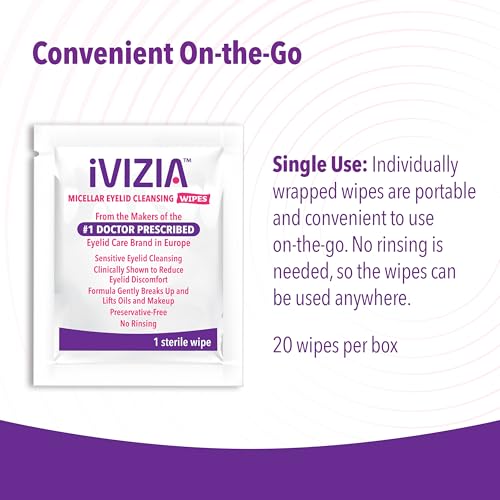 iVIZIA Eyelid Cleansing Wipes - Preservative-Free, 20 Sterile Wipes