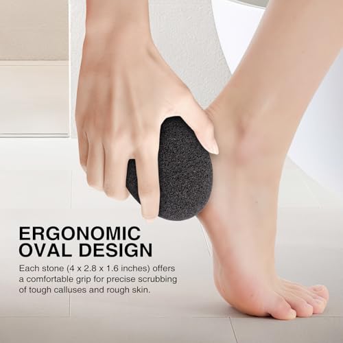 Natural Volcanic Lava Pumice Stone Set - 3-Pack Foot Scrubber for Calluses