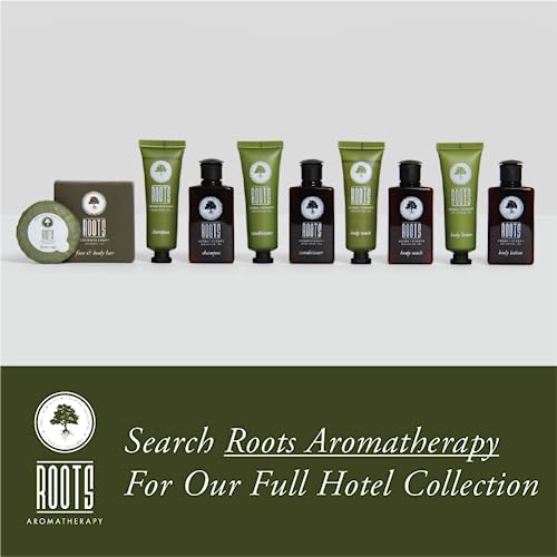 ROOTS AROMATHERAPY 1.35oz/40g Facial Soap Travel Size Hotel Bulk Pack (Eucalyptus Tea fragrance) Toiletries for Bathroom, Guests, Hotels, Motels, and Lodging (30 pack)