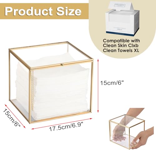 Glass Disposable Face Towel Holder with Lid | Bathroom Storage
