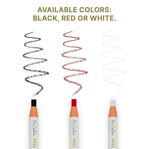 BRAWNA Pro Contour Peel Off Pencil for Eyebrow and Lip Mapping - Set of 2 - Red - PMU Supplies- Lip Blushing Supplies