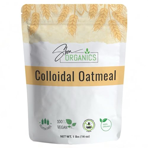 Shea Organics Organic Colloidal Oatmeal Powder - 16 OZ | Ideal for Oatmeal Baths and Soap Making | Bulk Oatmeal for Skin Care | Oatmeal Bath for Itching