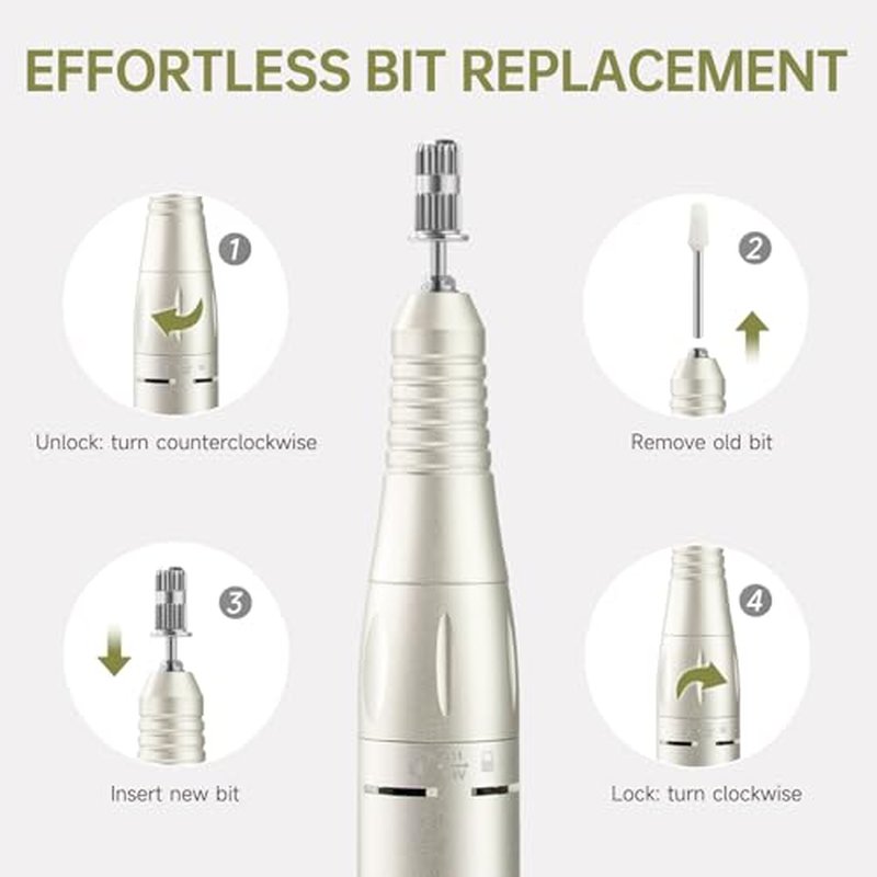 Professional 45000RPM Electric Nail Drill Kit with 11 Bits & 50 Bands