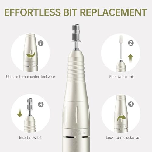Elegant White Rechargeable Professional Nail Drill 45000RPM for Gel & Natural Nails