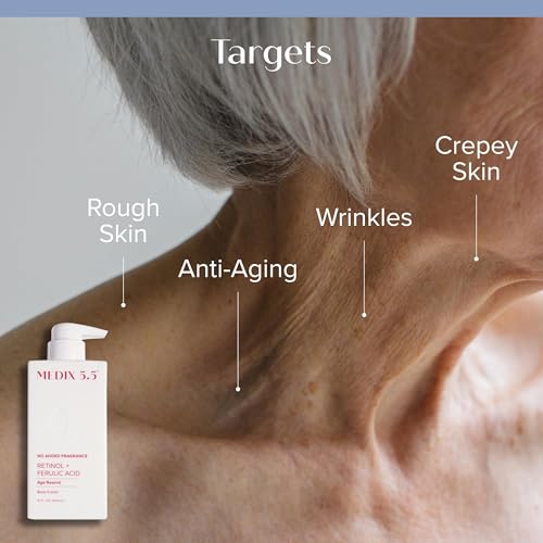 MEDIX Fragrance Free Retinol Face Moisturizer & Body Lotion Crepey Skin Care Treatment | Anti Aging Firming Retinol Cream For Face Targets Loose Crepe Skin, Wrinkles, & Fine Lines, 15 Fl Oz, 2-Pack