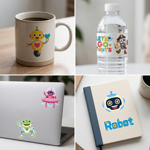 96 PCS Robot Temporary Tattoos for Kids - Waterproof Party Favors