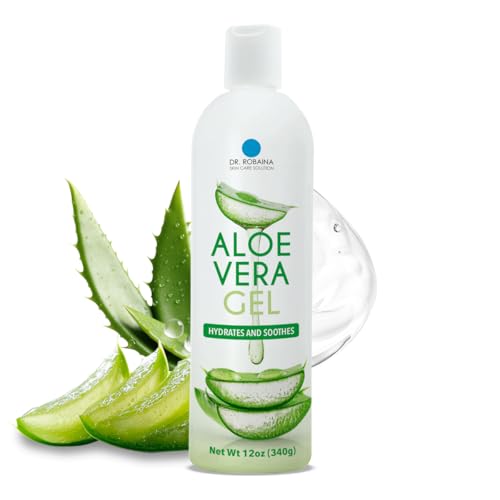Dr. Robaina Natural Aloe Vera Gel with Emu Oil ? Hydrating & Soothing Daily Skin Care for Dry Skin, Sun-Exposed Comfort & Irritation Relief ? Non-Greasy, Quick-Absorbing ? 12 oz | Made in USA