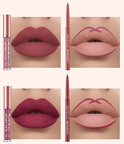 URQT 12-Piece Lip Liner & Lipstick Set – Matte Liquid, Long-Lasting