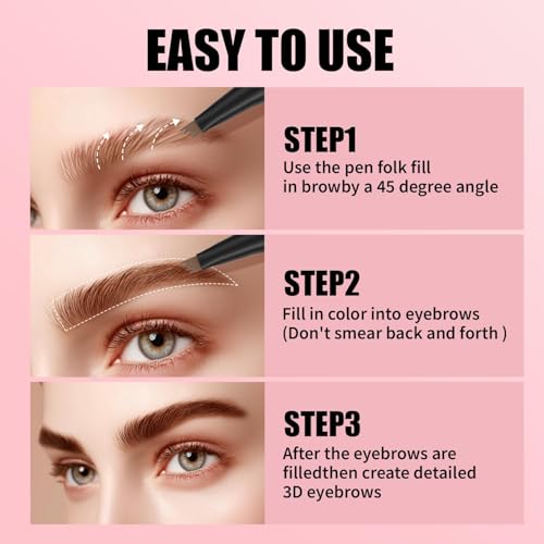 QIC 4-Tip Microblading Eyebrow Pen - Waterproof Light Brown