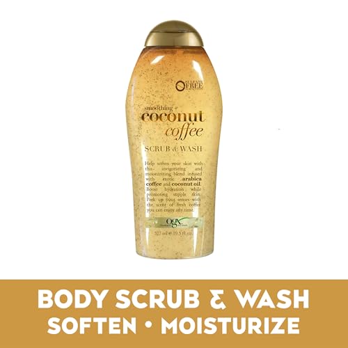 OGX Smoothing Coconut Coffee Exfoliating Body Scrub, 19.5 Fl Oz