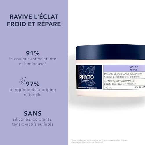 PHYTO Purple Repairing Hair Mask for Gray & Blonde Hair - 6.76 fl oz