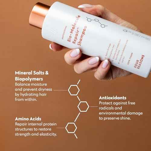 FOUR REASONS Bio-Molecule Bond Repair Shampoo for Color Treated Hair ? Moisturizing, Strengthening & Anti Frizz Shampoo for Damaged Hair ? Sulfate Free, Vegan & Cruelty Free, 10.1 Fl Oz