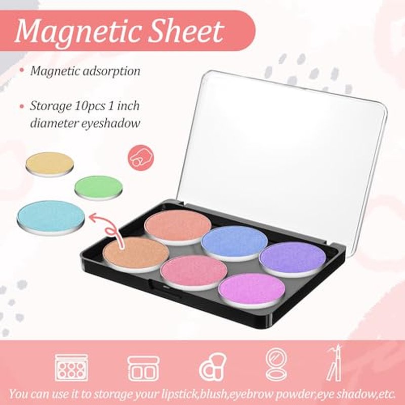 10-Pack Magnetic Makeup Palettes with Clear Top for DIY Cosmetics