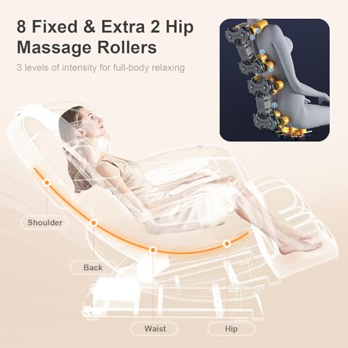 FURNIMAT Zero Gravity Massage Chair - 14 Shiatsu Rollers & 10 Airbags