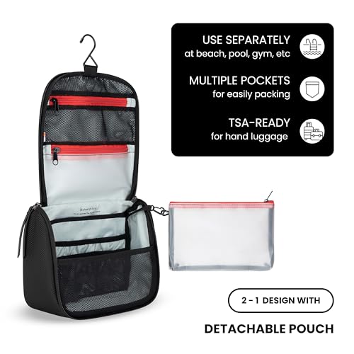 Sherpani Co-Pilot, Travel Toiletry Bag, Hanging Cosmetic Organizer, Water Resistant Makeup Bag, Shower Dopp Kit, Essentials Toiletries for Women, Travel Gift (Morocco)