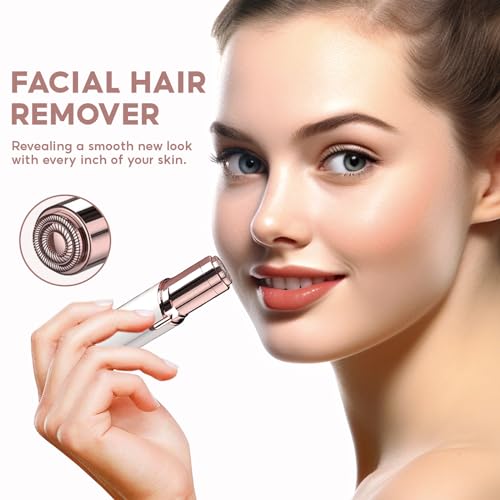 Facial Hair Remover for Women White Color with 8-pc Replacement Heads