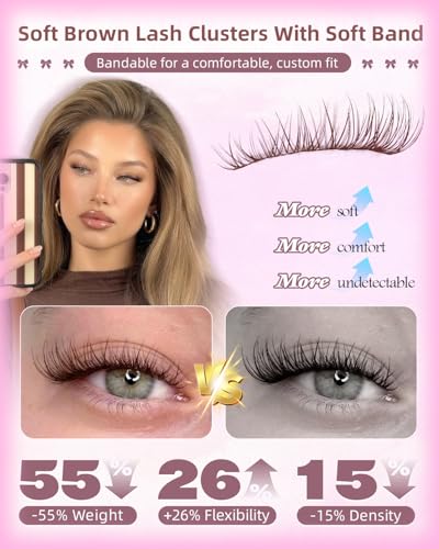 Brown Lash Clusters 8-12mm Natural Eyelash Extensions