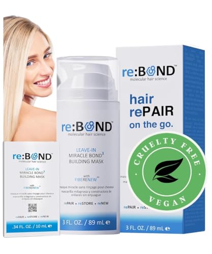 RE:BOND Leave-in Bond Building Hair Mask for Damaged & Color-Treated Hair, 3oz + 0.34oz Set
