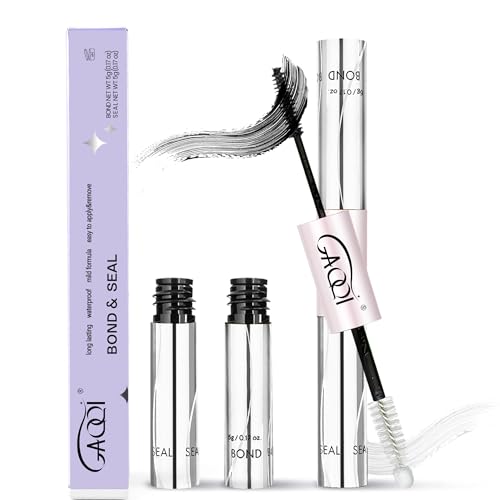 GAQQI Lash Cluster Glue Black & Lash Bond Seal Clear Bundle for Eyelash Extensions