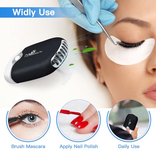 Mlogiroa Mini Lash Fan for Eyelash Extensions | Portable USB-C Dryer