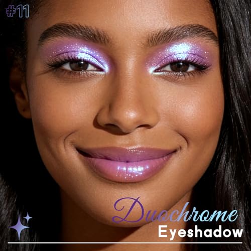 Holographic Purple Blue Pink Eyeshadow - Cream to Powder