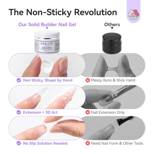 SAVILAND Solid Builder Nail Gel 60g - Non-Sticky 3D Sculpting