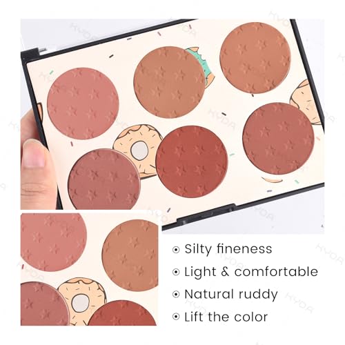 KYDA 6 Colors Blush Palette - Matte & Shimmer