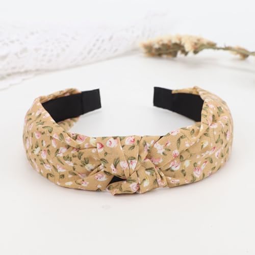 DRESHOW Flower Printed Knotted Headbands - 4 Pcs Boho Hair Accessories