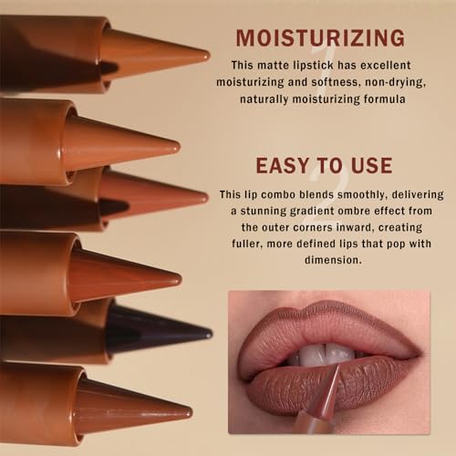3-Color Gradient Lip Liner Set - Matte Velvet Long Lasting