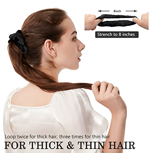 ADRIONE Satin Scrunchies 60 Pack - Silk Hair Ties for Women