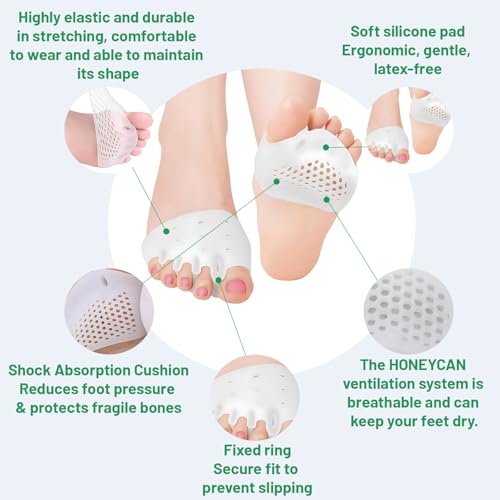 Silicone Toe Separators for Bunions & Overlapping Toes - 2-Pack