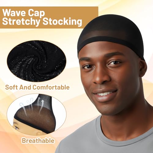 Wave Cap 10-Pack Stretchy Nylon Wig Cap for Men & Women