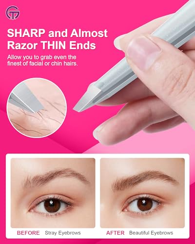 GlamTweeler Slant Tip Tweezers with Leather Case