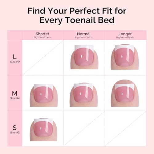 MelodySusie Press On Toenails - 300 Pcs High Gloss Berry Pink
