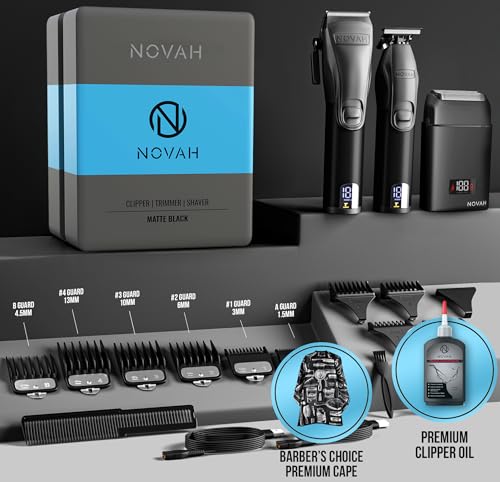 Novah Professional Cordless Hair Clippers & Trimmer Kit for Men