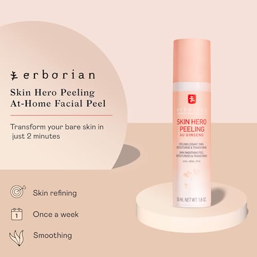 Erborian Skin Hero, Facial Peel with White Ginseng Complex - Home Face Peel Mask Retexturizes, Transforms Texture & Appearance of Fine Lines - Reduces Pores & Imperfections - Korean Skincare - 1.8 Oz