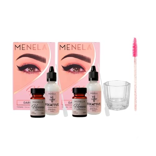 Menela Dark Blonde Henna Hair Color Kit 2-Pack - Natural Vegan, Up to 100 Applications