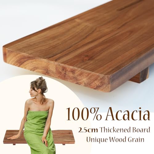 Acacia Wood Bathtub Tray Caddy with Adjustable Legs