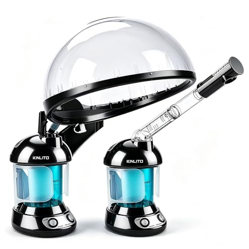 KINLITO 2-in-1 Face & Hair Steamer with Ozone, Ultrasonic Mist for Spa & Deep Cleansing