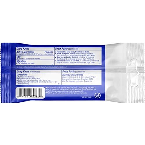 Nice 'N Clean Sensitive Skin Wet Hand Wipes Infused with Aloe & Vitamin E, Blue, 400 Count