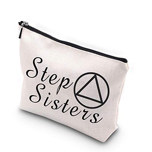 Generic WCGXKO Sobriety Sister Sobriety Best Friend Gift AA Gift NA Gift Zipper Pouch Cosmetics Bag For Step Sisters (Step Sisters)